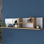 Hanah Home AE103 - 2641 Estantería de Pared Blanco y Nogal
